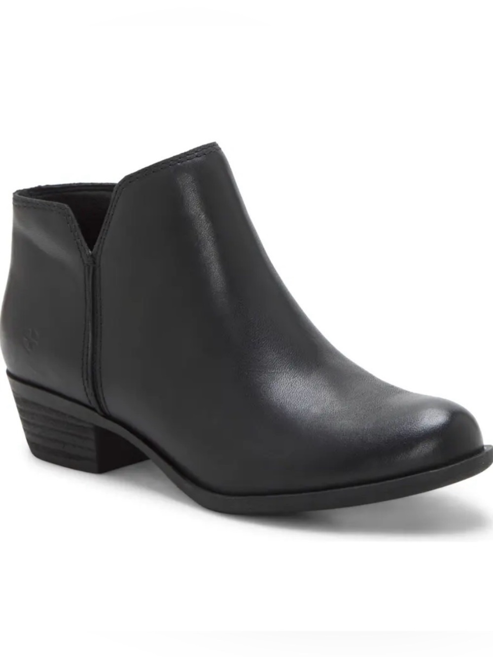 Lucky Brand Black Leather Cutout Ankle Booties